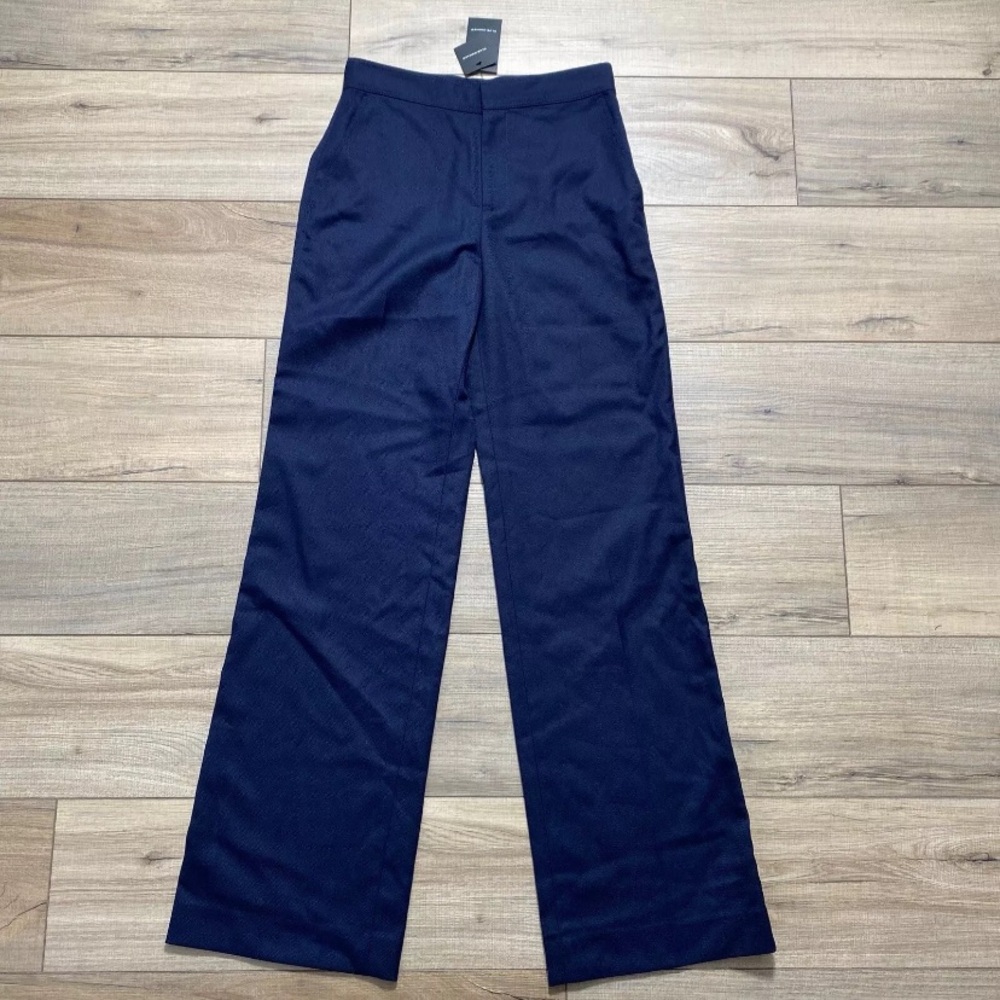 Club Monaco Women's Wide Leg‎ Tailored Pants Size 0 Navy Blue